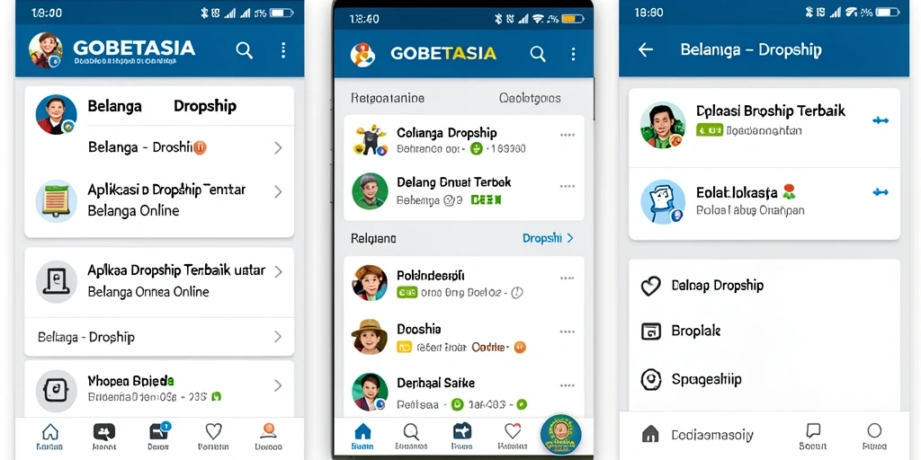 Tampilan antarmuka aplikasi GOBETASIA yang intuitif dan mudah digunakan.