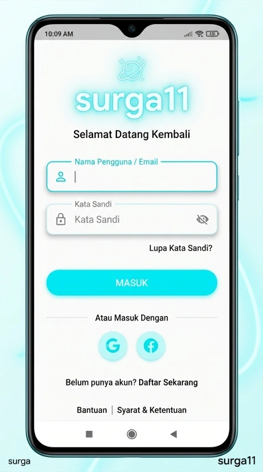 Tampilan halaman login surga11