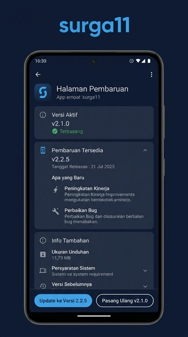 Tampilan riwayat versi surga11